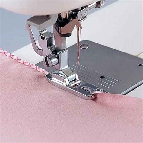 Using this sewing machine attachment makes hemming sheer and slippery fabrics an absolute breeze. . Rolled hem foot brother